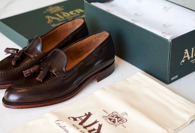 sapato tassel loafer alden shell cordovan