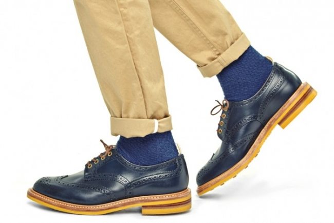 Sapato brogue azul Trickers