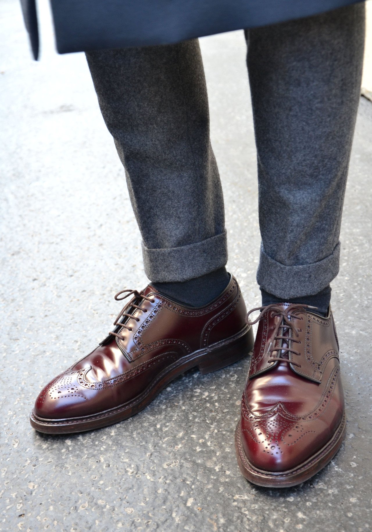 sapato brogue com couro shell cordovan