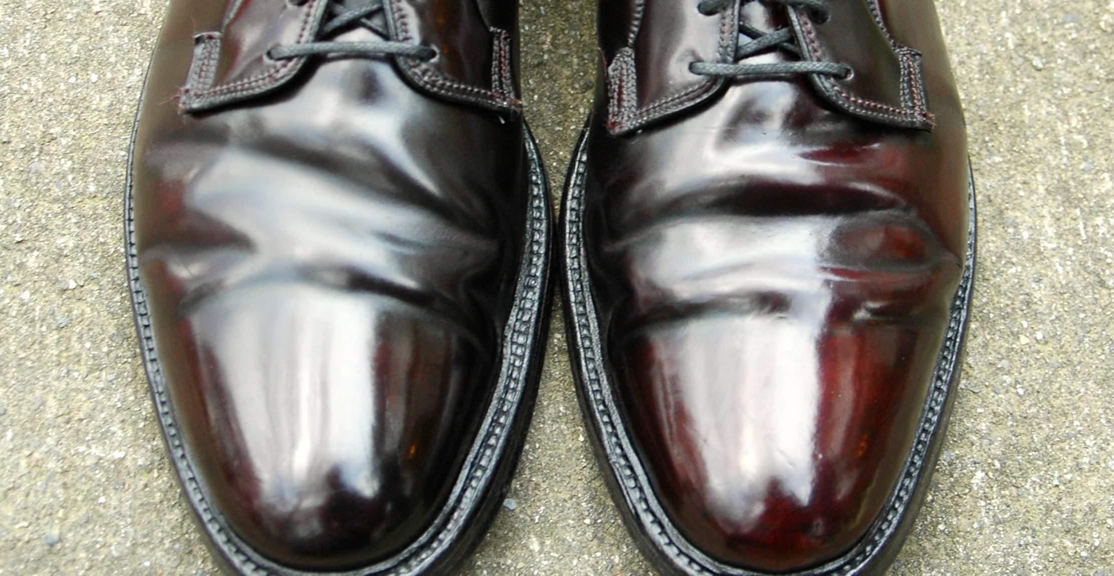 sapatos em couro shell cordovan