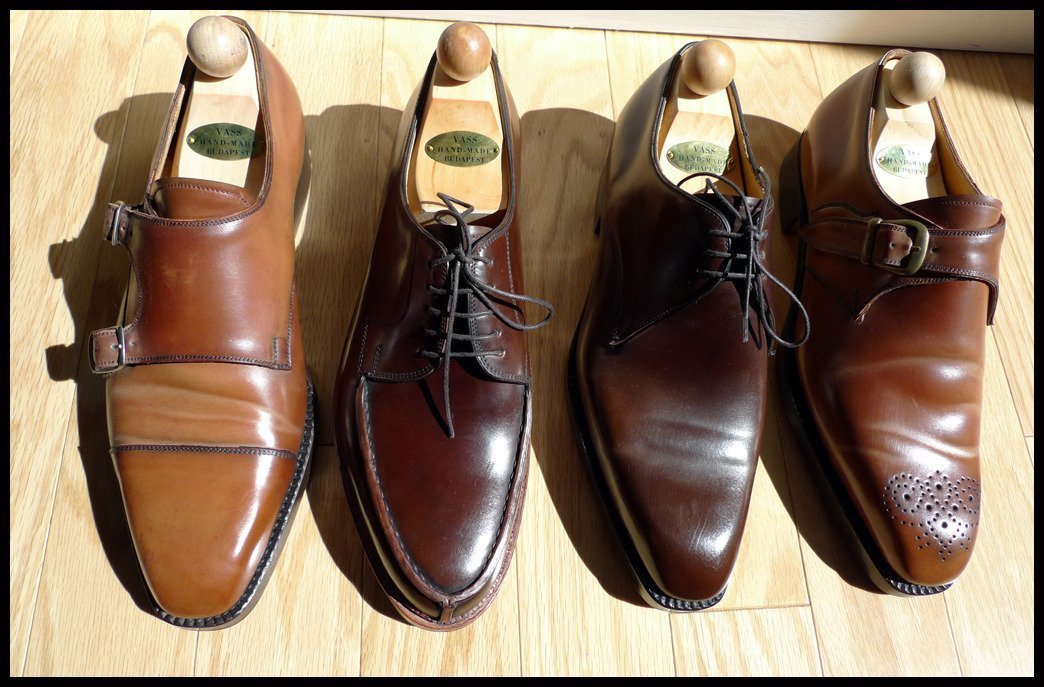 sapato em couro shell cordovan