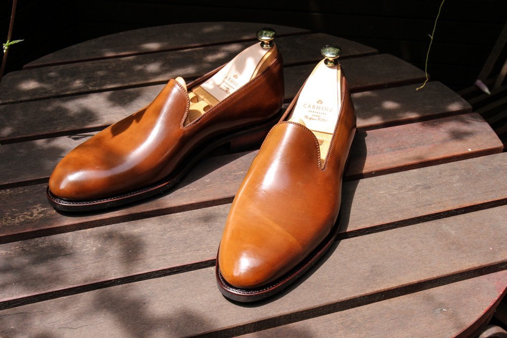 sapato em couro shell cordovan