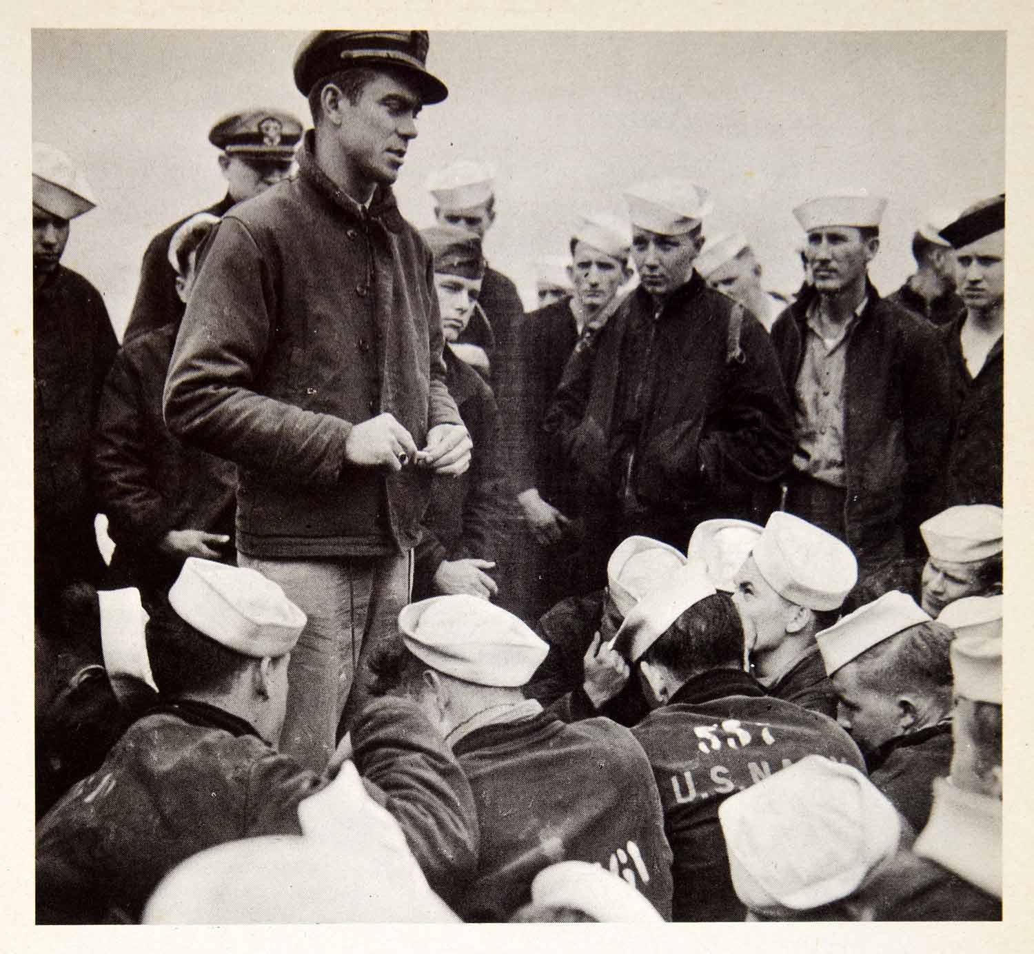 Jaqueta N-1 Deck Jacket na Marinha Americana durante a Segunda Guerra