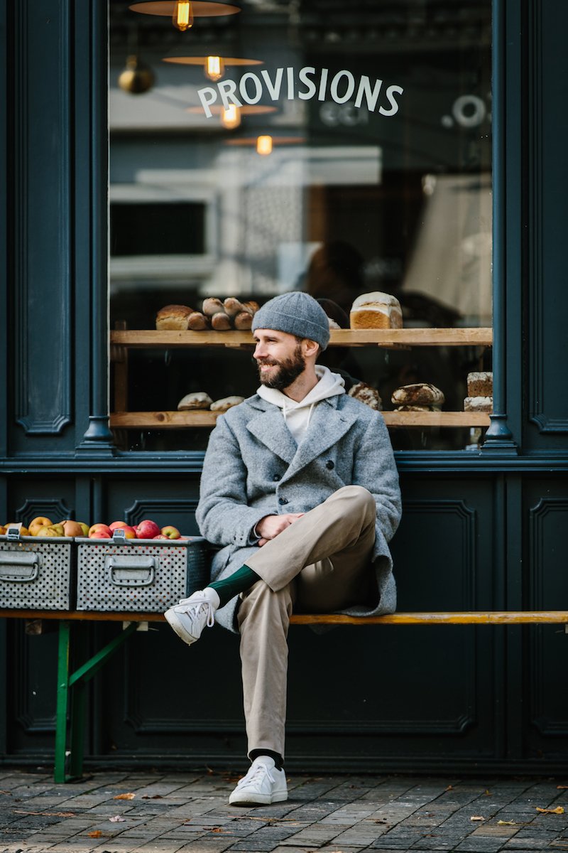 gorro masculino cinza