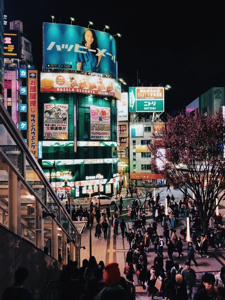 Shibuiya e Shinjuku a noite