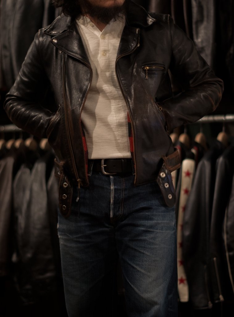 Jaqueta de couro masculina preta